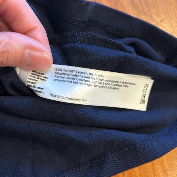 EILEEN FISHER Petite PM Navy Blue Shift Sleeveless Dress Tencel Stretch - Picture 3 of 4